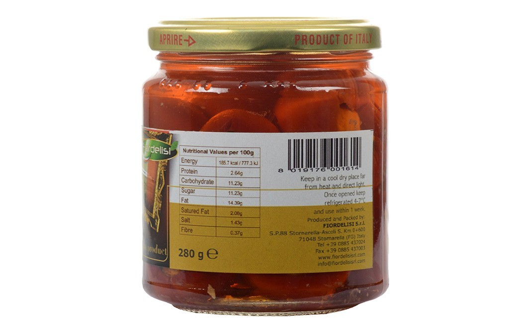 Fiordelisi Stuffed Cherry Peppers with Goat Cheese   Glass Jar  280 grams